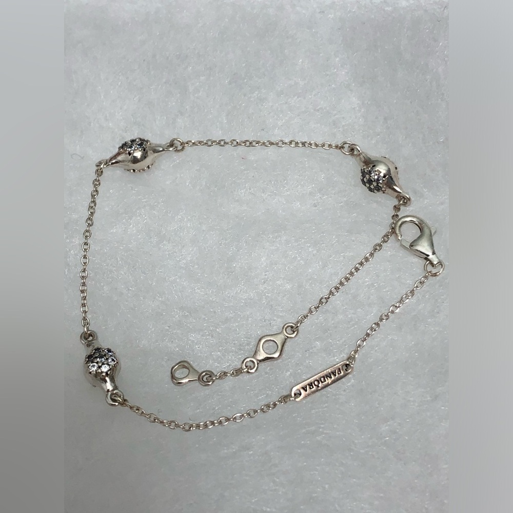 Pandora Ale 925 Modern Love Pods Bracelet Silver Tone 7.5in